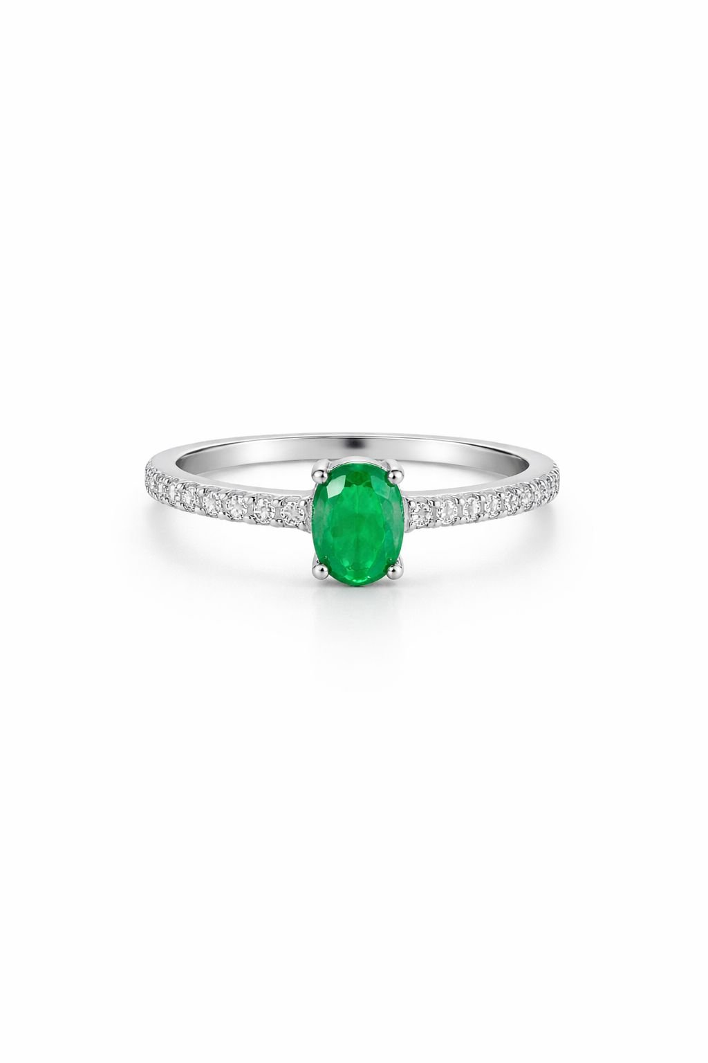 Anillo Ovalado Pequeño Esmeralda L