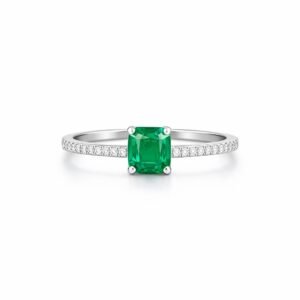 Anillo Cuadrado Esmeralda L