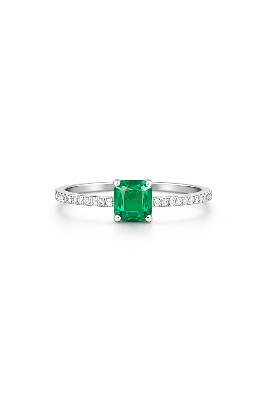 Anillo Cuadrado Esmeralda L