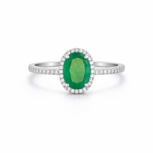 Anillo Oval Esmeralda L