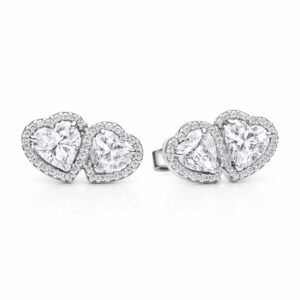 Arete Doble Corazón Plata