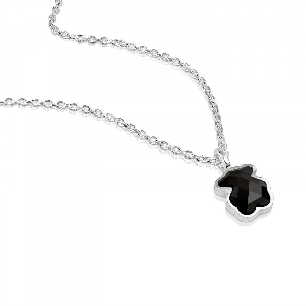 Cadena Oso Negro en Plata