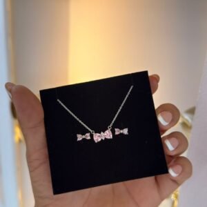 Conjunto Moñito Rosa Plata