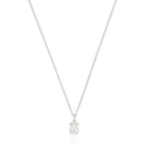 Cadena Osito Blanco Plata