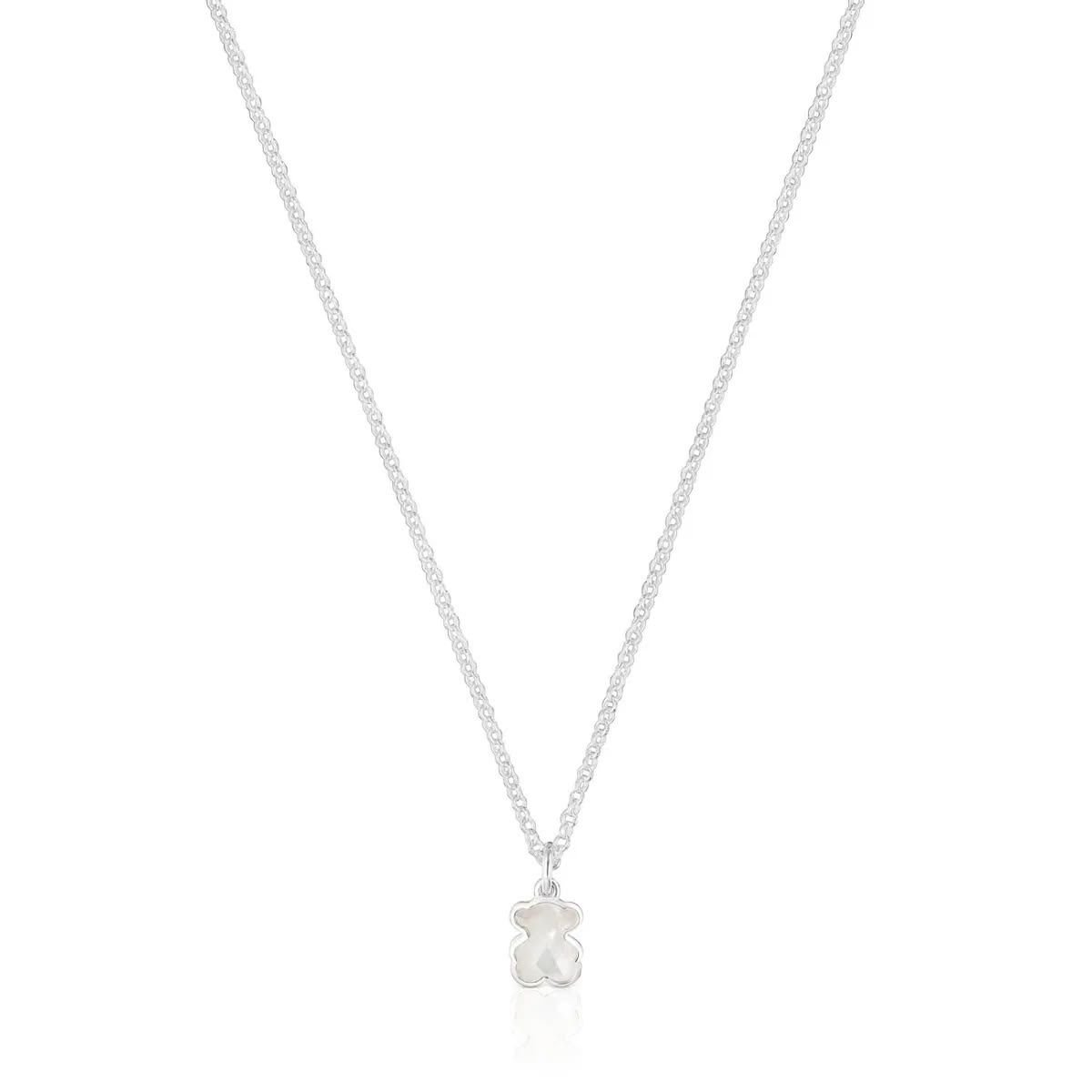 Cadena Osito Blanco Plata